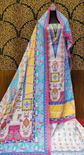 Premium Quality Lon Three Piece Digital Print - Free Size