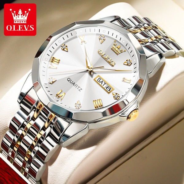 OLEVS 9931G New Exclusive Design Quartz Watch - Silver White Color (Original)