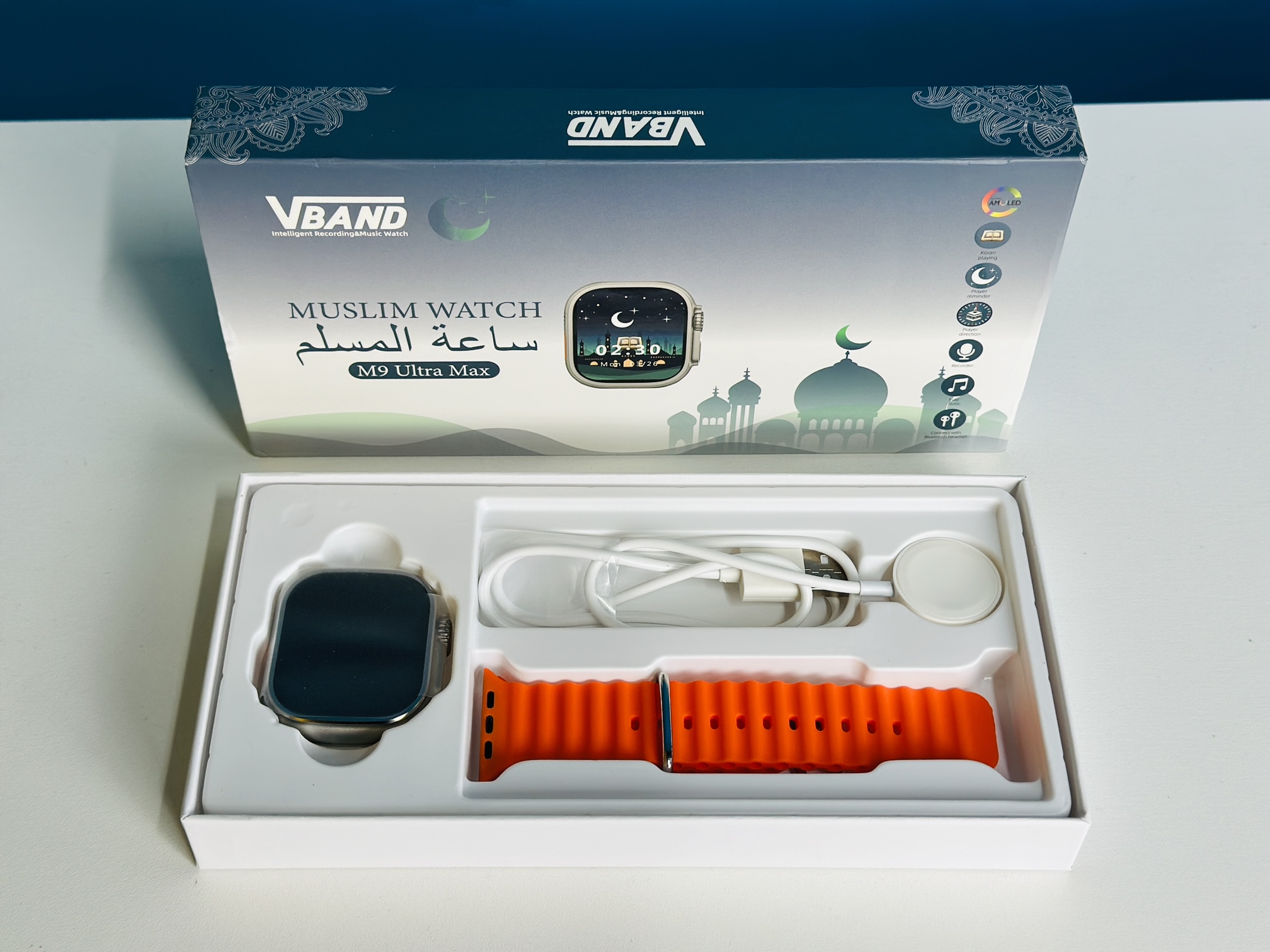 Muslim Smartwatch M9 Ultra Max, Orange Color
