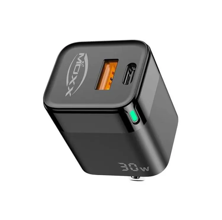 MOXX MC30 30W Power PD Adapter – Dual-Port Fast Charger with USB-C & USB-A