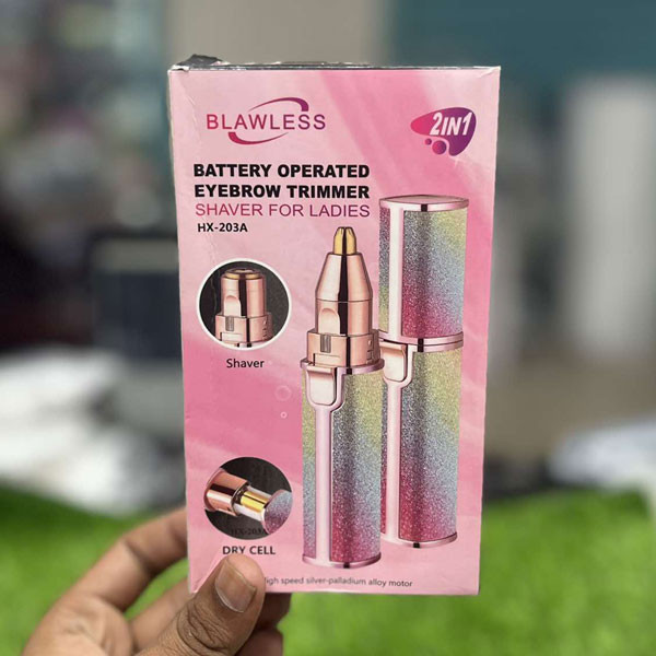 Blawless 2-in-1 Battery-Operated Eyebrow Trimmer & Shaver for Ladies (HX-203A) – Precise & Painless Hair Removal
