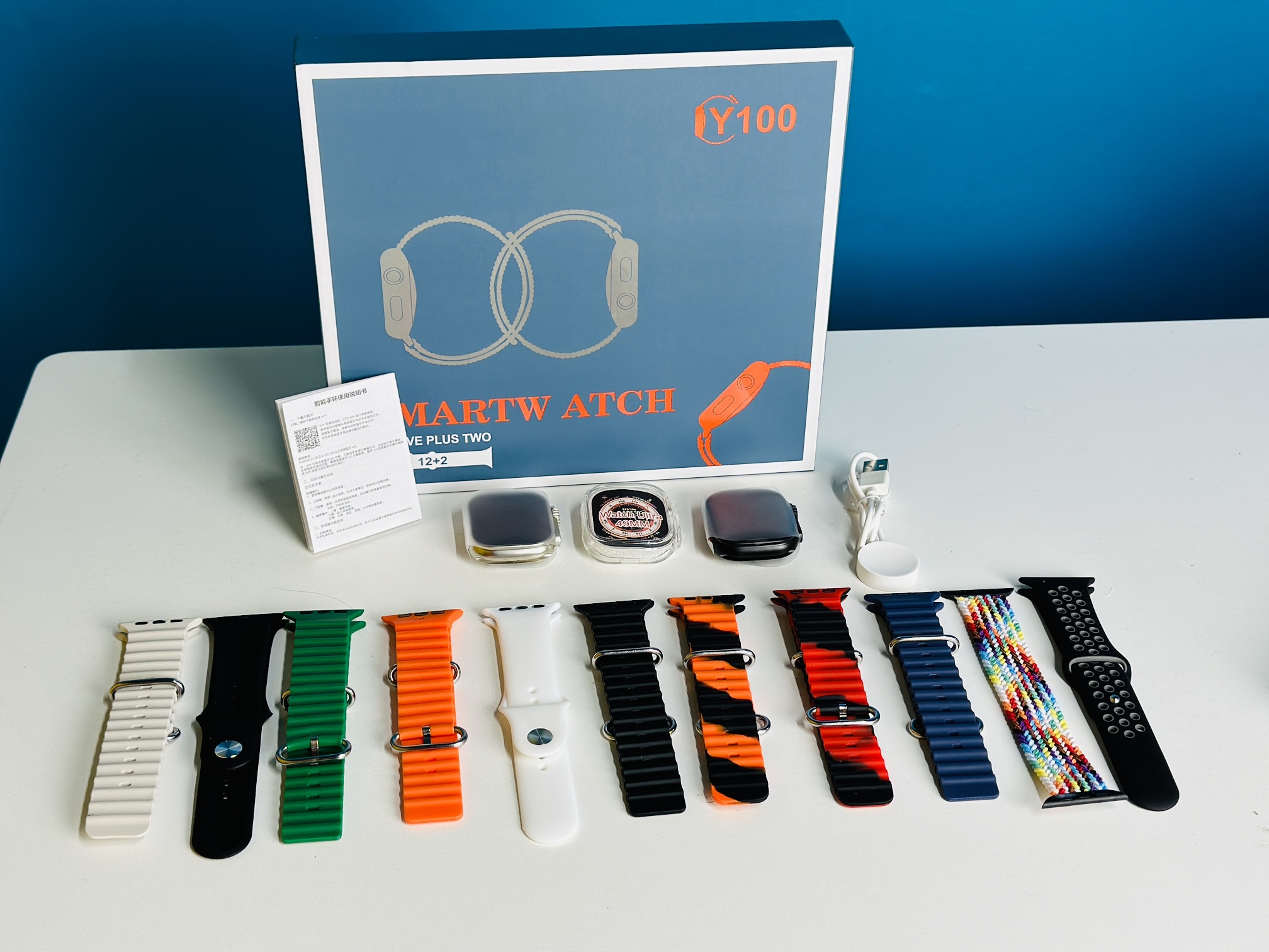 Y100 Couple Smartwatch With 11 Straps