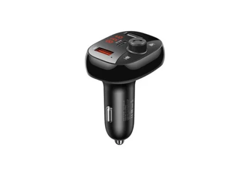 USAMS 50W 3 Ports Car Charger Digital Display Wireless Car Adapter Kit