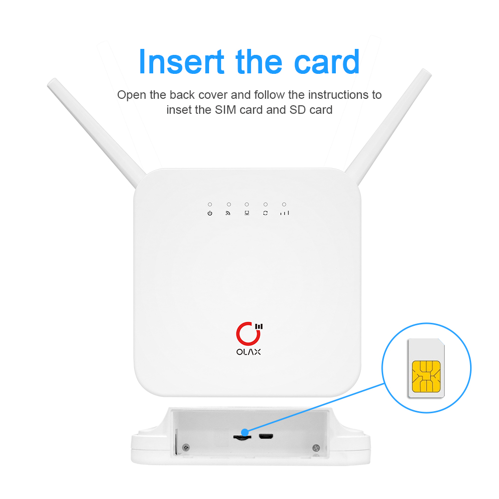 OLAX AX9 Pro 4G SIM Supported WiFi Router – 300Mbps High-Speed Internet with 4000mAh Battery (White)