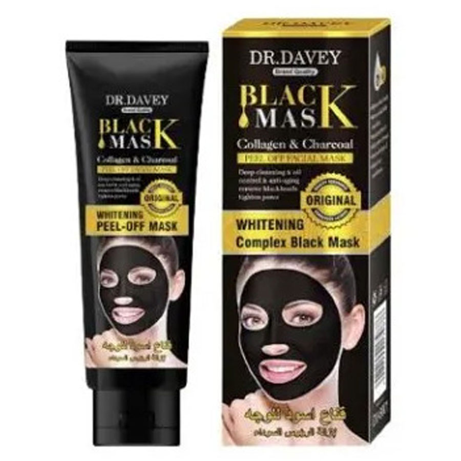 Dr. Davey Black Peel-Off Mask with Collagen & Charcoal 120ml – Deep Cleansing & Skin Rejuvenation